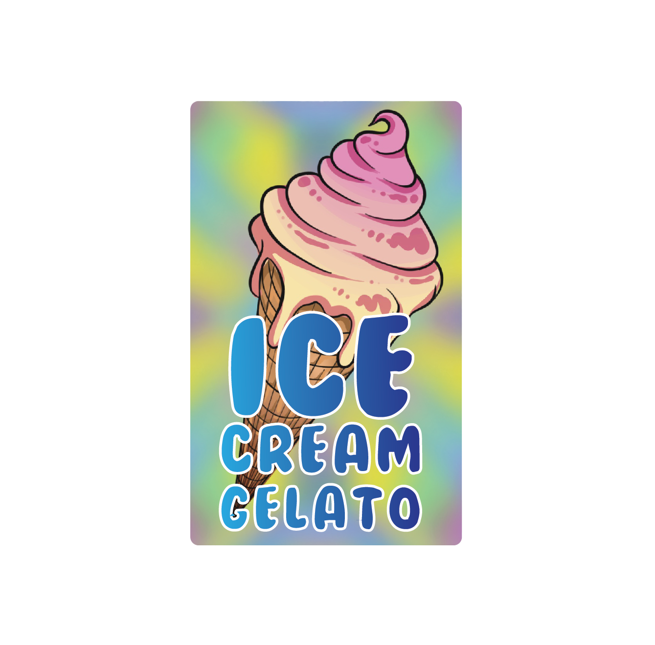 Exotics Ice Cream Gelato cannabis indica hybrid strain label artwork