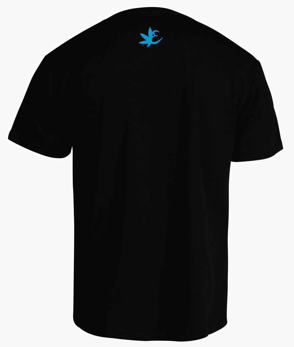 Back of black Jason mask tee t-shirt with blue Exotics logo