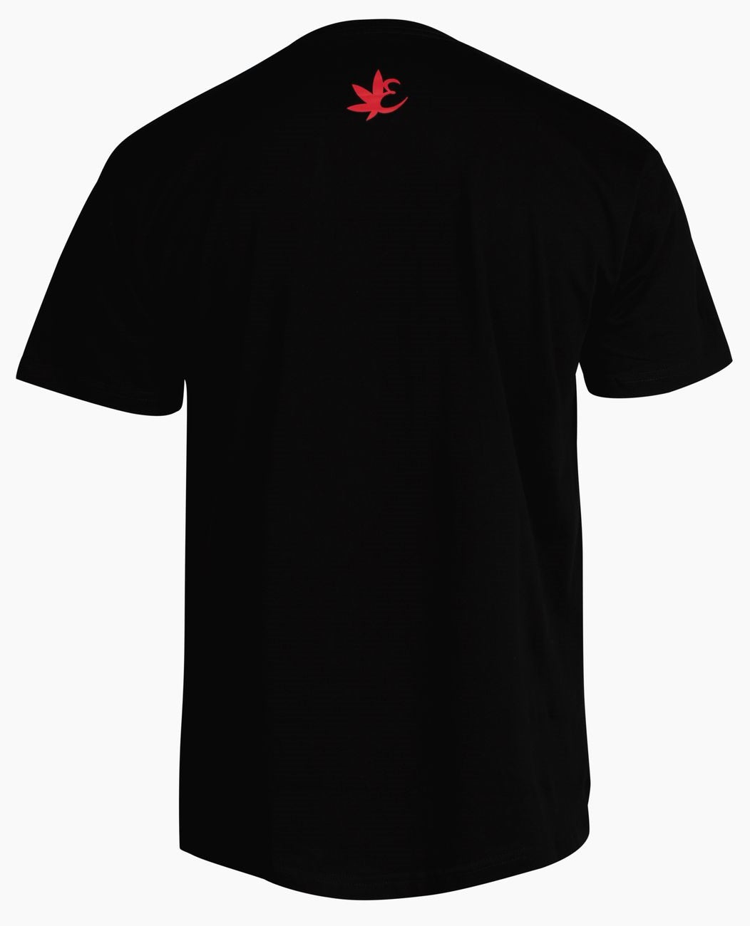 Back of black Exotics Jason tee t-shirt with red logo