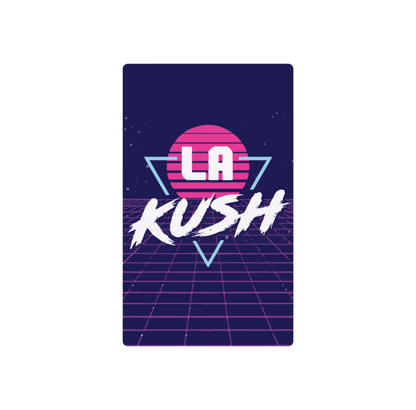 Exotics LA Kush hybrid cannabis strain label artwork