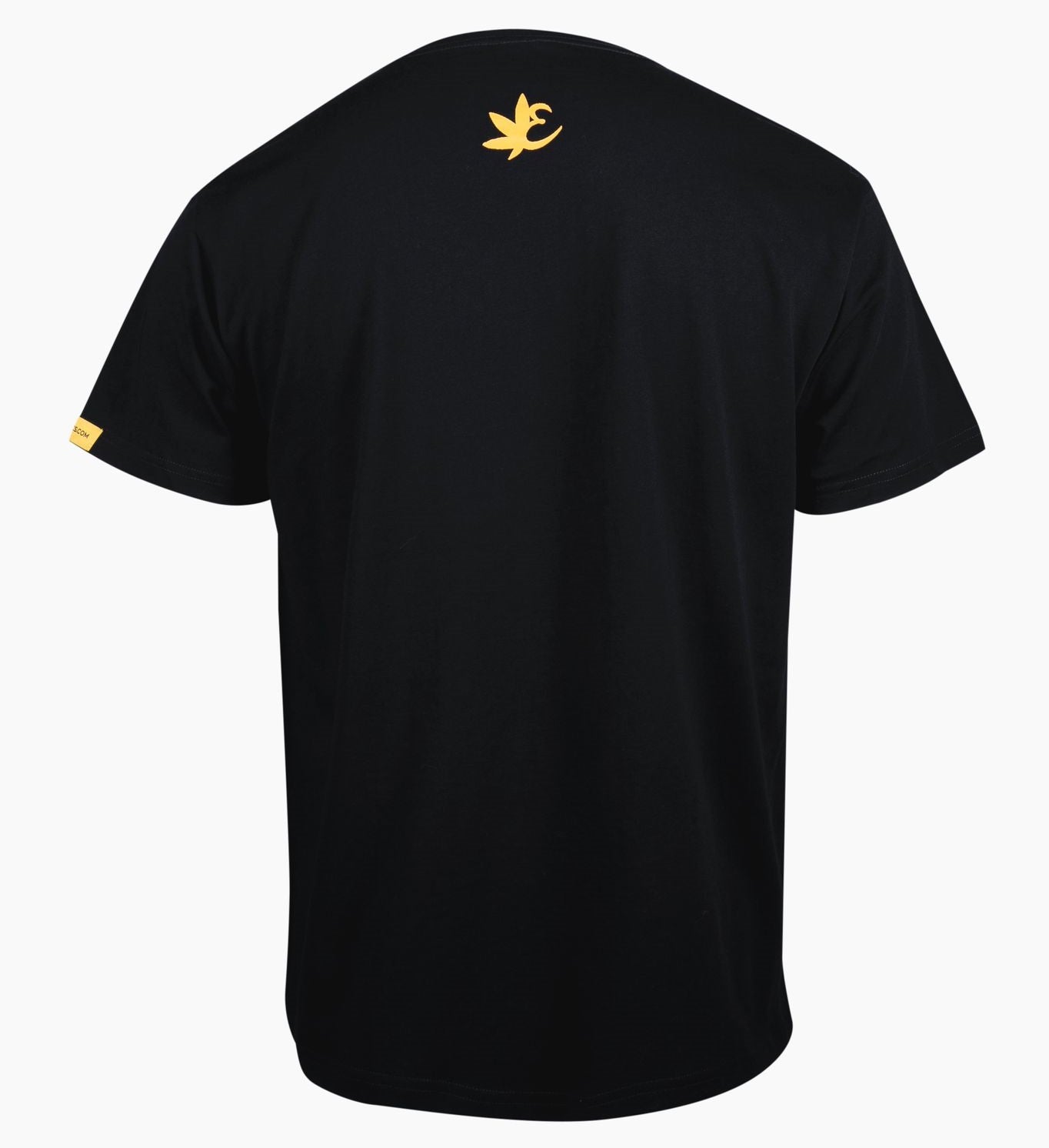 Black Exotics tee t-shirt with orange logo on back