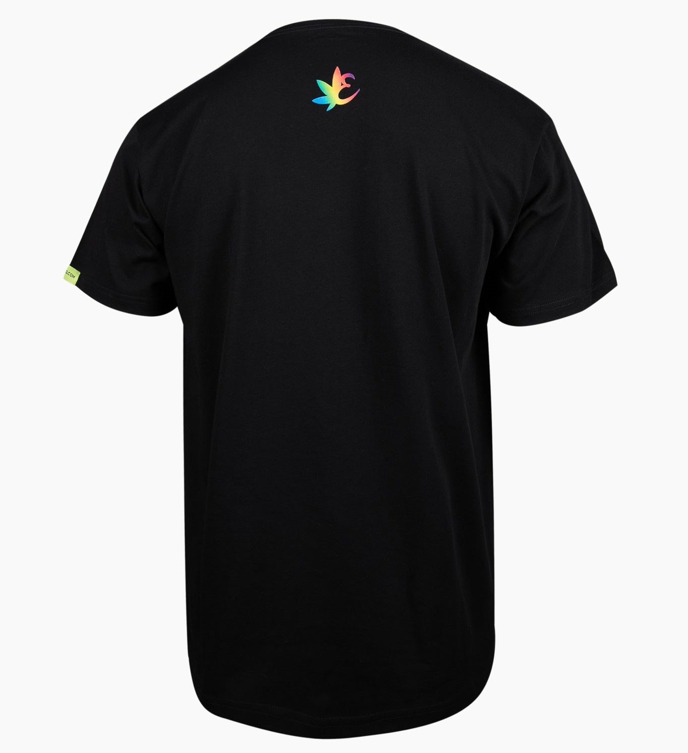 Black Exotics tee t-shirt with rainbow logo on back