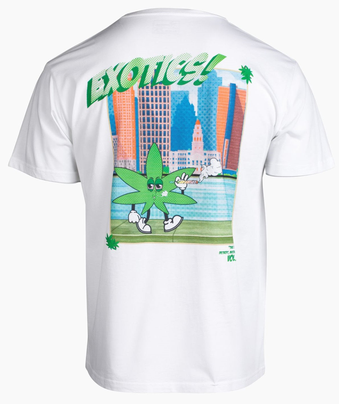 Back of white Exotics Smoke Detroit tee t-shirt