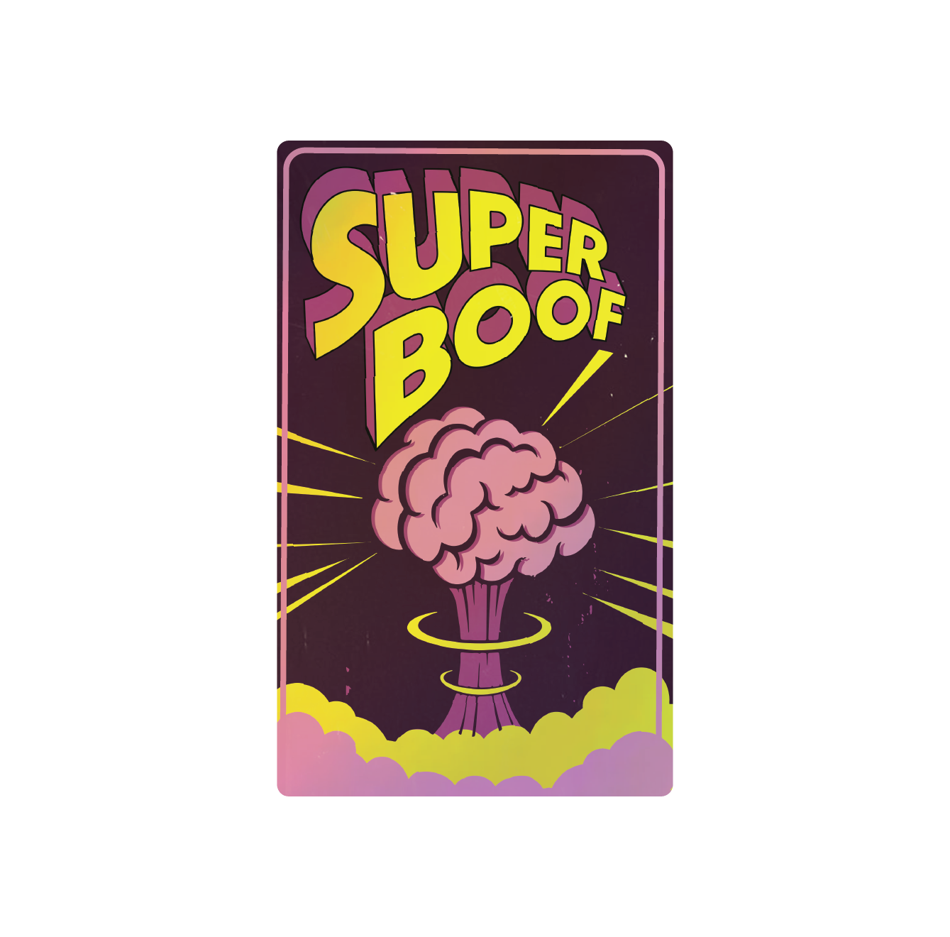 Exotics Super Boof hybrid cannabis strain label artwork