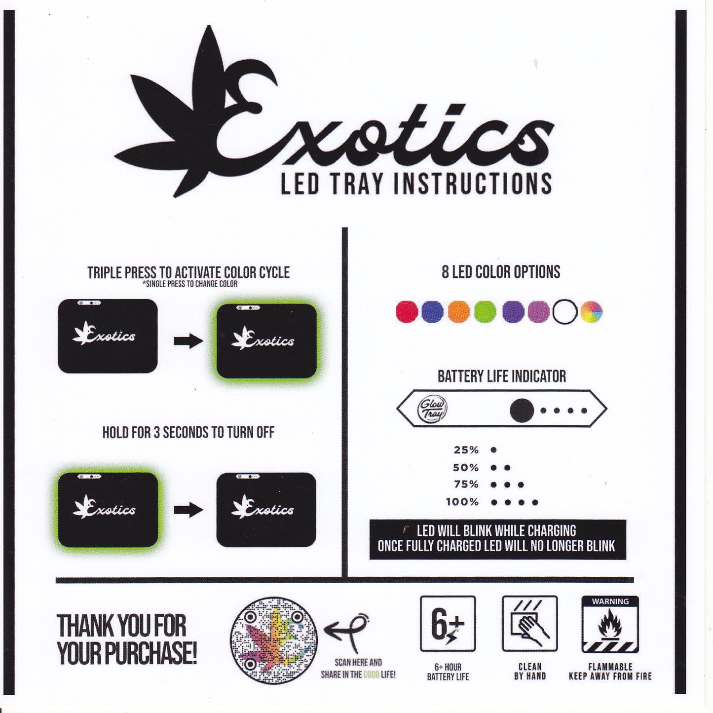 Exotics LED valet tray instructions