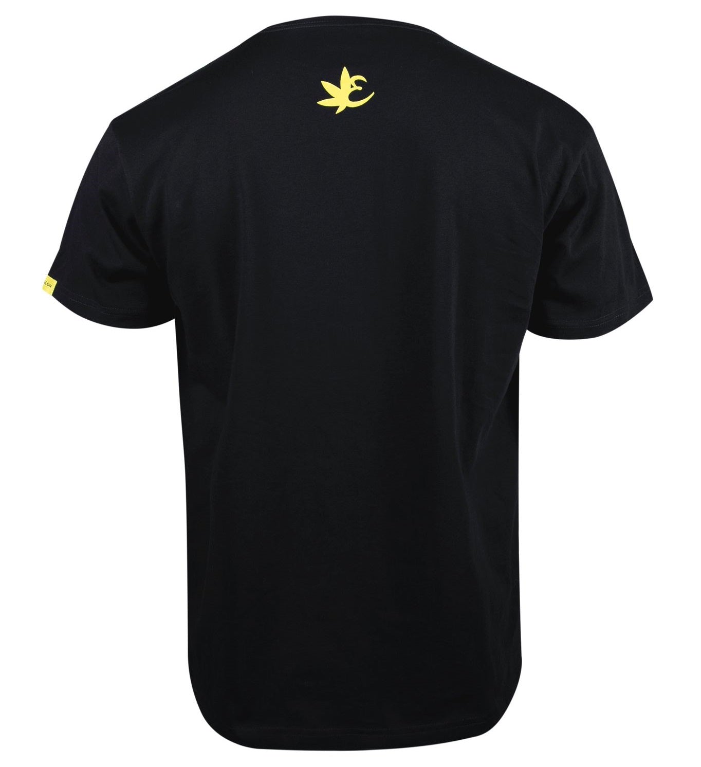 Black Exotics tee t-shirt with yellow logo on back