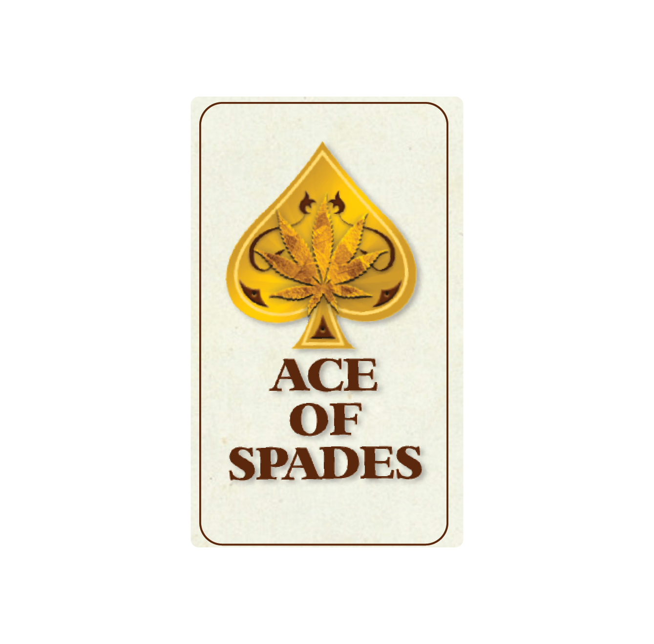 Exotics Ace of Spades cannabis indica strain label artwork