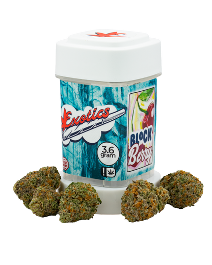 Exotics Block Berry cannabis hybrid strain