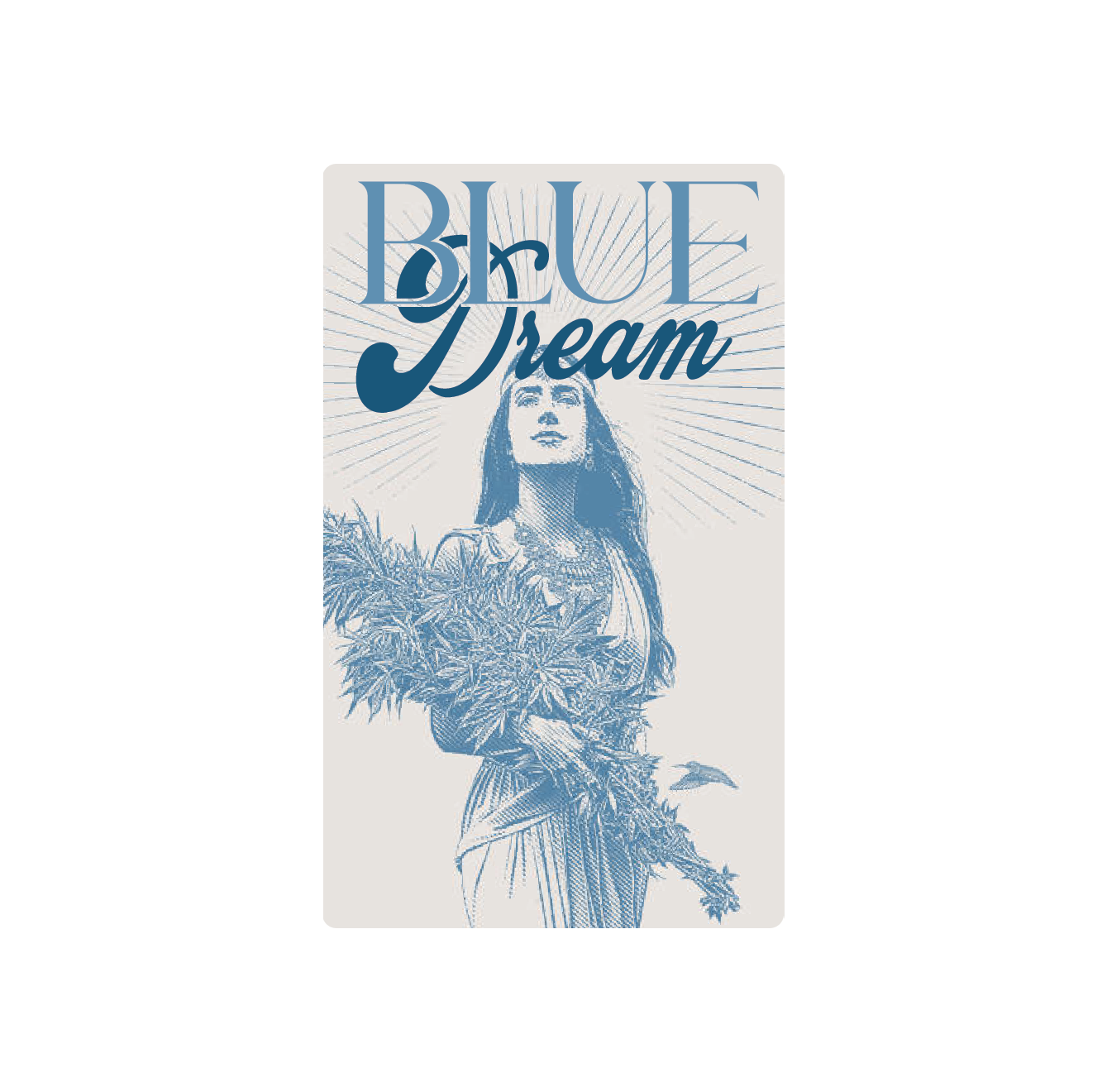 Exotics Blue Dream cannabis sativa strain label artwork