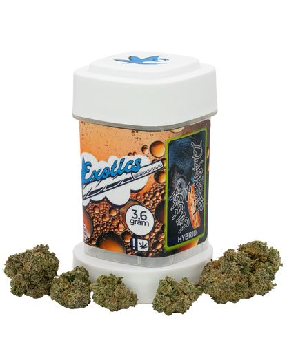 Exotics Bubba x Biscotti cannabis hybrid strain