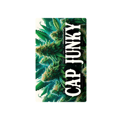 Exotics Cap Junky cannabis hybrid strain label artwork