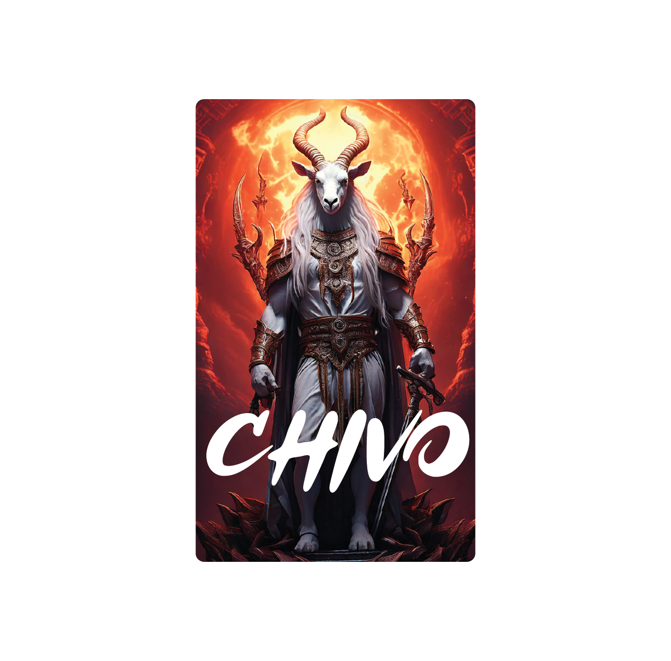 Exotics Chivo cannabis hybrid strain label artwork
