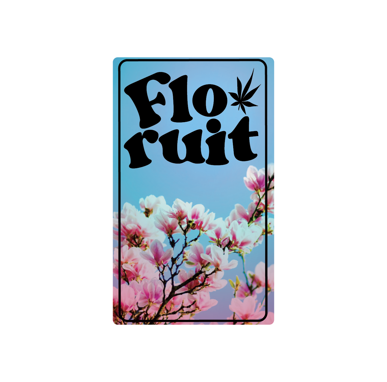Exotics Flo Ruit cannabis hybrid strain label artwork