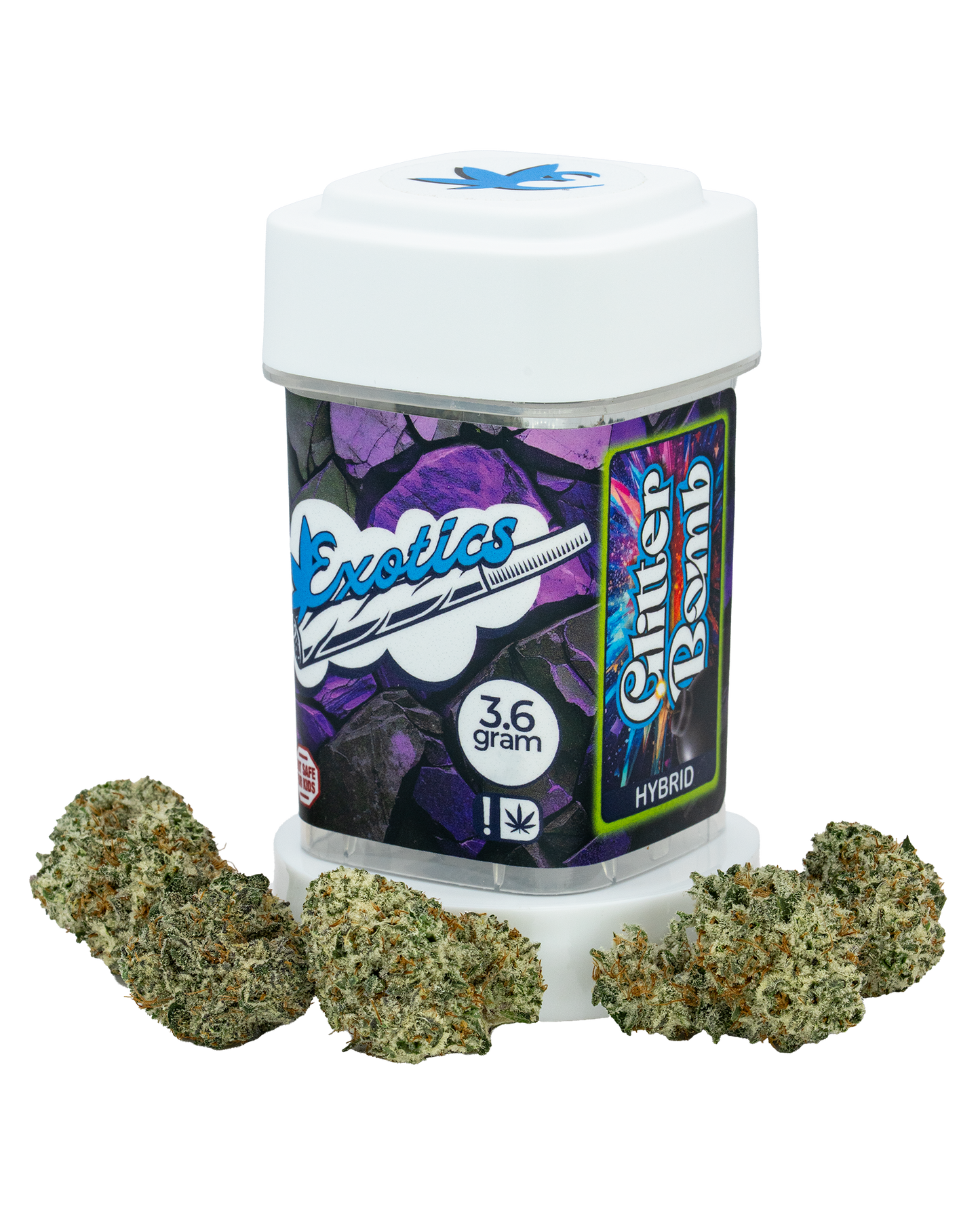 Exotics Glitter Bomb cannabis hybrid strain