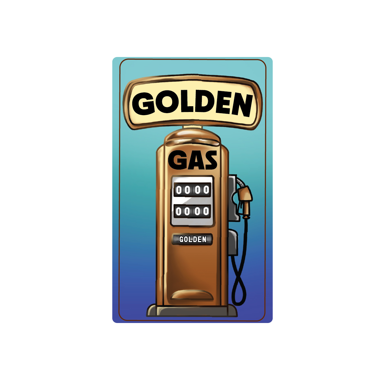 Exotics Golden Gas cannabis hybrid strain label artwork