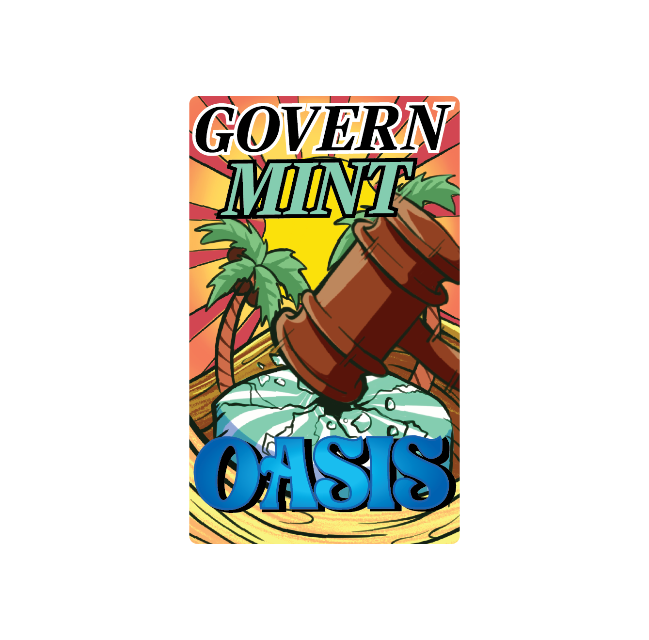 Exotics GovernMint Oasis cannabis hybrid strain label artwork