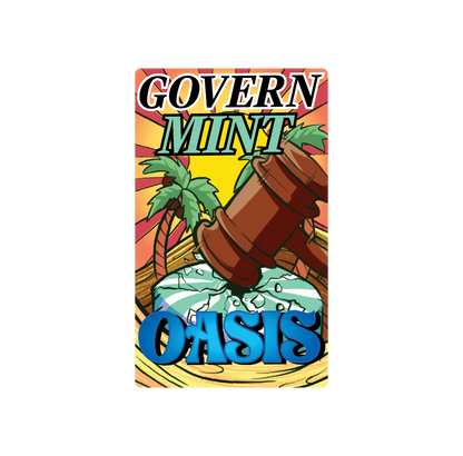 Exotics GovernMint Oasis cannabis hybrid strain label artwork