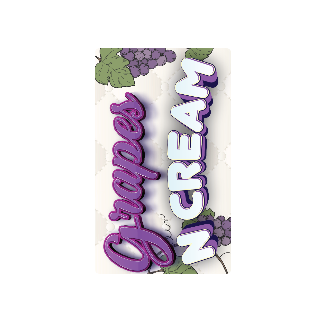 Exotics Grapes N Cream cannabis hybrid strain label artwork