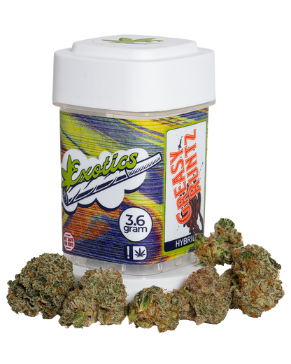Exotics Greasy Runtz cannabis hybrid strain