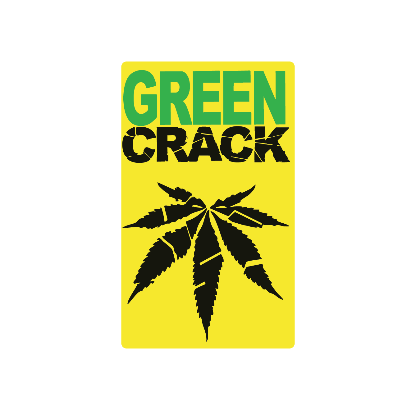 Exotics Green Crack sativa cannabis strain label artwork