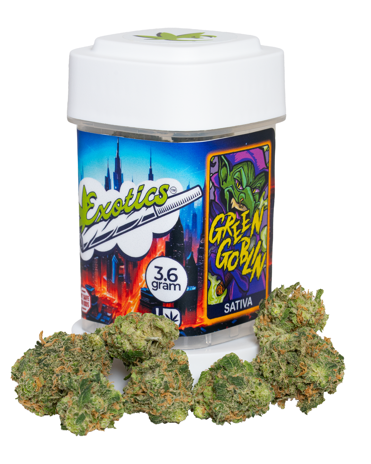 Exotics Green Goblin cannabis sativa hybrid strain