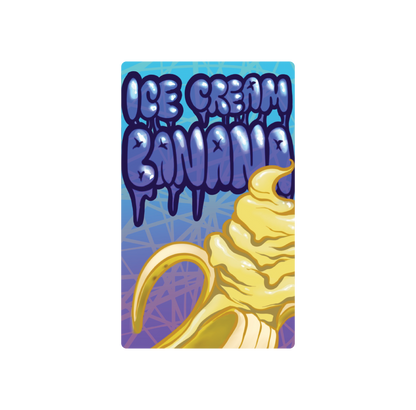 Exotics Ice Cream Banana cannabis hybrid strain label artwork