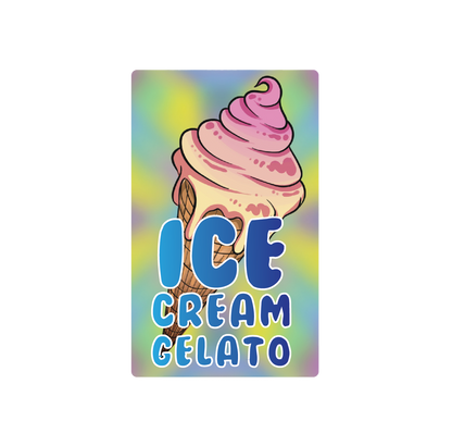 Exotics Ice Cream Gelato cannabis indica hybrid strain label artwork