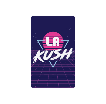 Exotics LA Kush hybrid cannabis strain label artwork