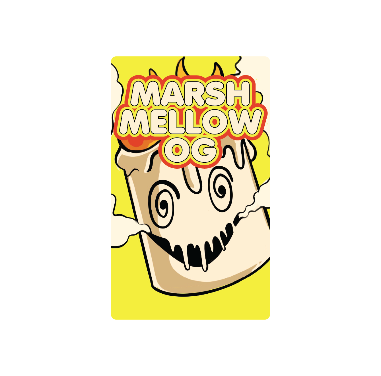 Exotics Marshmellow OG indica cannabis strain label artwork