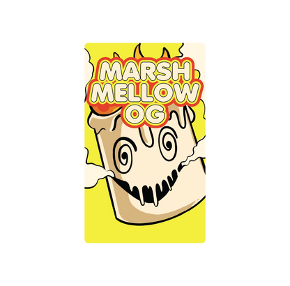 Exotics Marshmellow OG indica cannabis strain label artwork