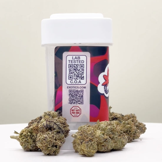 Exotics Red Runtz hybrid cannabis strain carousel video