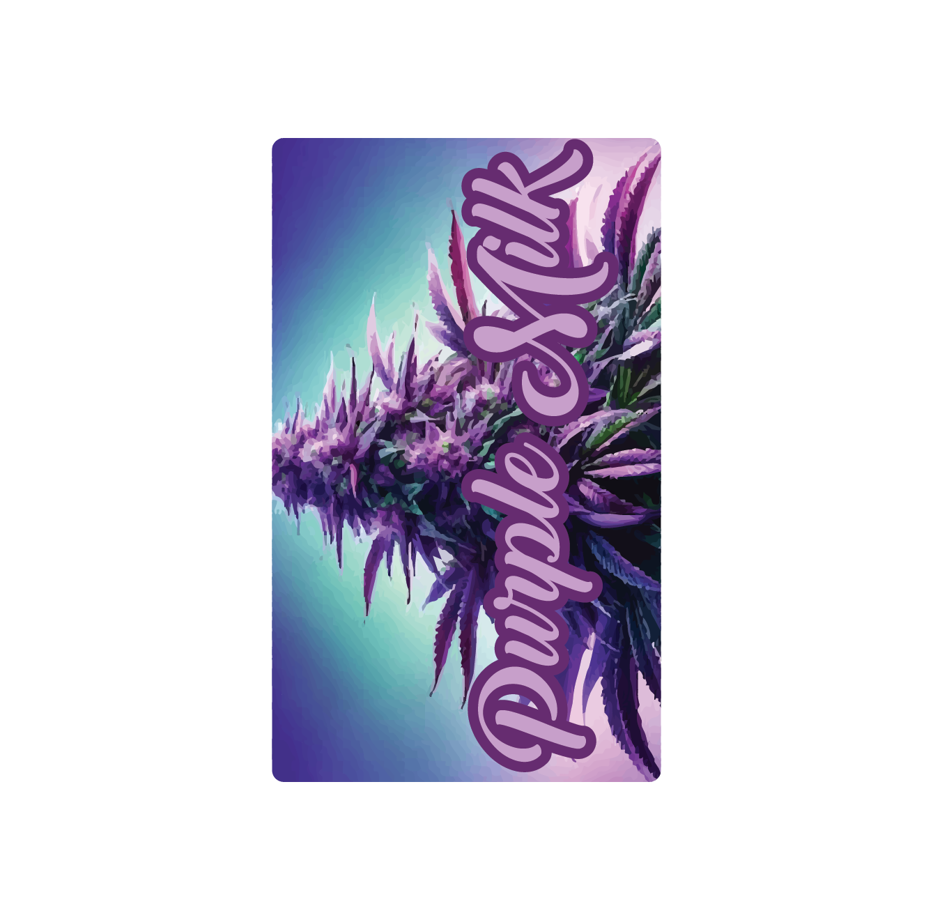 Exotics Purple Milk cannabis hybrid strain label artwork