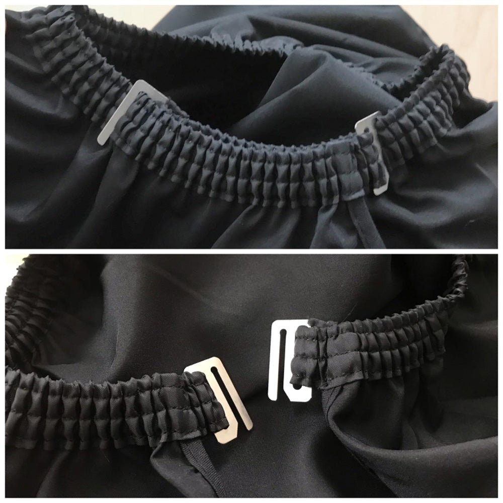 Detail of Exotics salon cape neckband