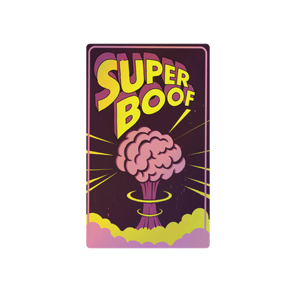 Exotics Super Boof hybrid cannabis strain label artwork